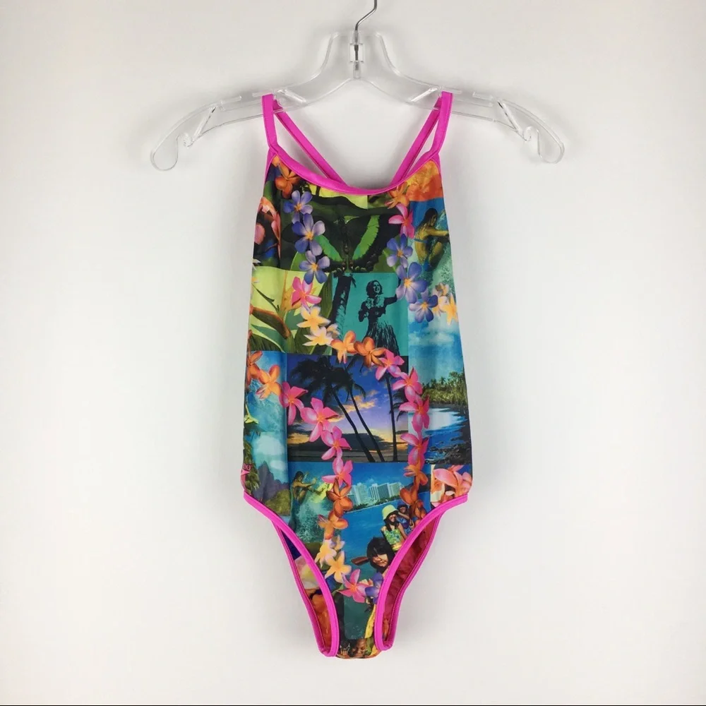New‎ Girls Reversible Speedo One Piece Swimsuit